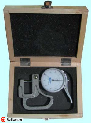 Толщиномер индикаторный стрелочный (0-10мм), цена дел. 0,01мм, L 30мм "CNIC" (580-101) фото №1