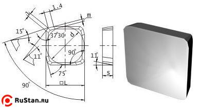 Пластина SPKN - 1203 EDR Р40 квадратная (03371) гладкая без отверстия с зачистными фасками фото №1 Пластина SPKN - 1203 EDR Р40 квадратная (03371) гладкая без отверстия с зачистными фасками фото №1