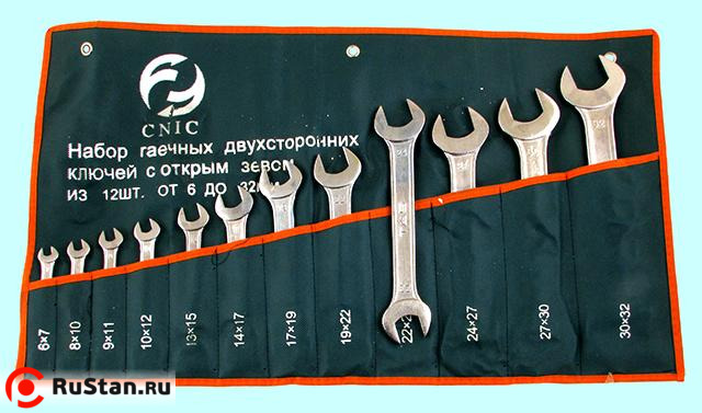 Набор ключей Рожковых из 12-ти шт. (6х7 - 30х32) покрытие хром (TS-001) в сумке "CNIC" фото №1