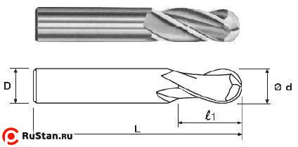 Фреза Концевая радиусная d16х40х89 ц/х ВК8 Z=3 R-8,0 фото №1