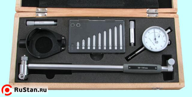 Нутромер Индикаторный  50-160мм, глуб.изм. 200мм (0,01), 10 вставок "CNIC" (570-125) с защитой  фото №1
