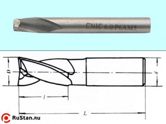 Фреза Шпоночная d 4,0х 7х36  ц/х Р6АМ5 "CNIC" фото №1
