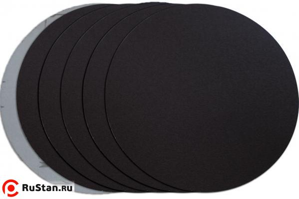 Диск шлифовальный на велкро основе P100, 300мм / без отв., черный, 5 шт. фото №1