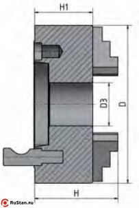 Габаритные и присоединительные размеры прецизионных трехкулачковых токарных патронов Optimum Camlock CI3C ø 200 мм D1-6"  фото №2 Патрон токарный 3-кул. 200 мм  Camlock CI3C  D1-6" фото №2