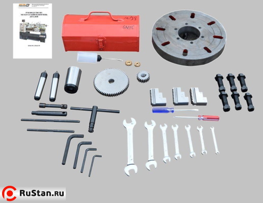 В ЗИП входят ключи, масленка, обратные каленые кулачки, неподвижный центр МТ №4, конус-переходник с МТ-6 на МТ-4, сменные шестерни для гитары, планшайба, набор ключей и руководство пользователя. фото №18 METAL MASTER ZX41150 фото №18