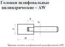 Головка абразивная 50х75х8 AW(ГЦ) 63C F60(25Н) O(СТ1) с хвостовиком 